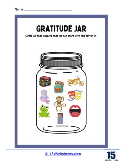 Gratitude Jar Worksheet