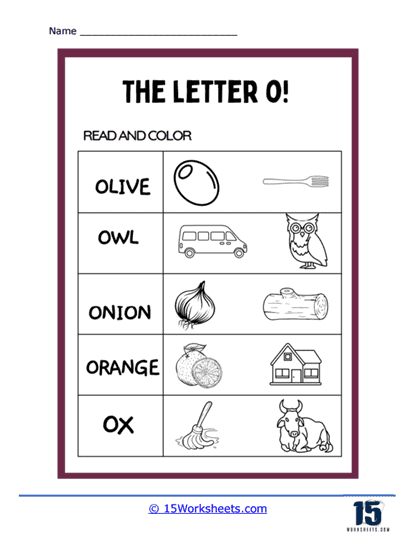 Color the Word Worksheet