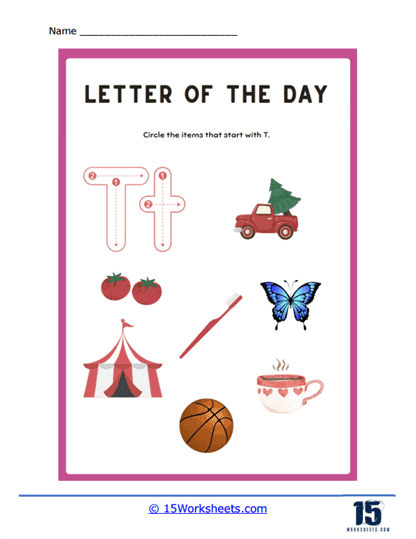 Letter of the Day Worksheet