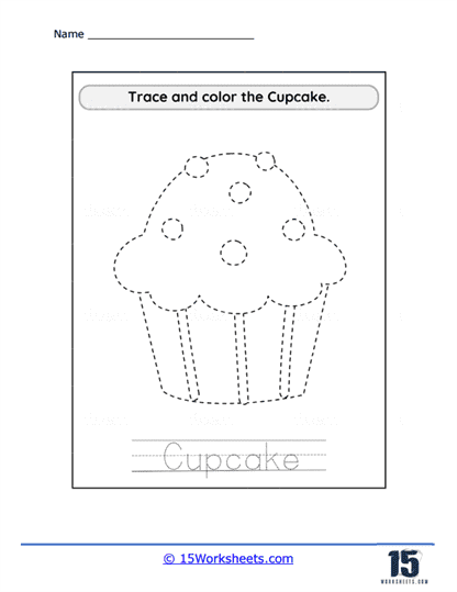 Cupcake Outlines Worksheet