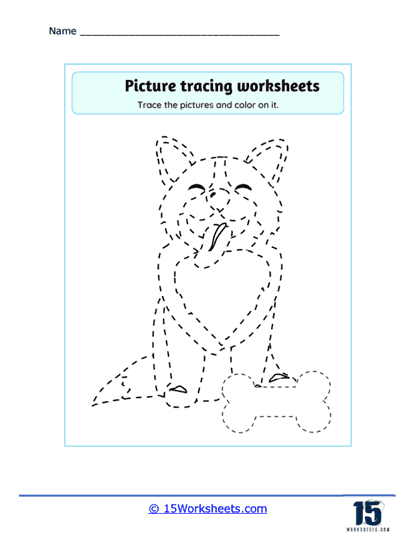 Puppy Tracing Worksheet
