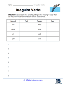 Irregular Verbs Worksheets - 15 Worksheets.com
