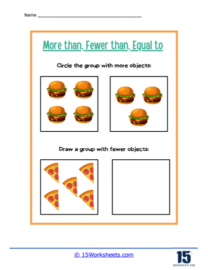 Burgers and Pizza Worksheet