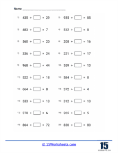 division 3 by 2 digit worksheet