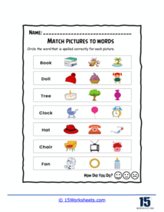 Match Words to Pictures Worksheets - 15 Worksheets.com