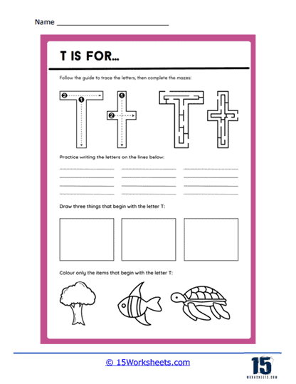 T Is For Review Worksheet