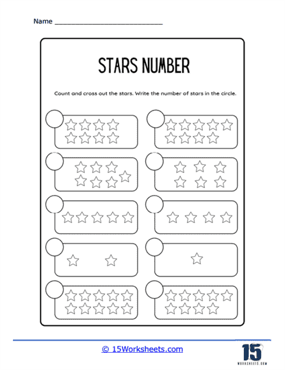 Stars Number Worksheet