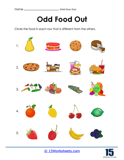 Odd Foods Worksheet