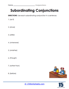 Conjunctions Worksheets - 15 Worksheets.com