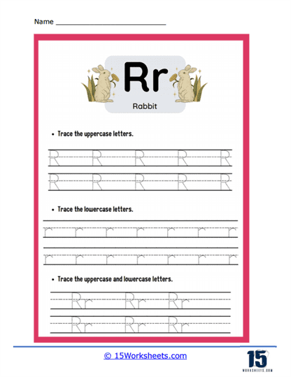 Trace Upper and Lower Rs Worksheet