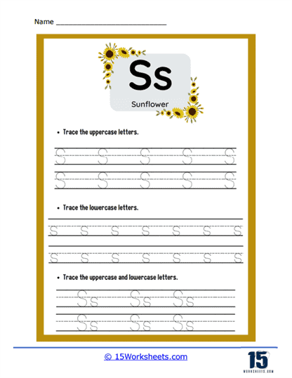 Trace Upper and Lower Ss Worksheet