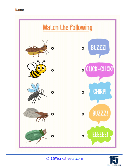 Insect Tones Worksheet