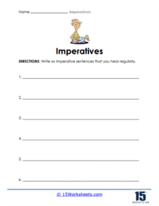 Imperatives Worksheets - 15 Worksheets.com