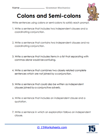 Using Colons And Semi-colons