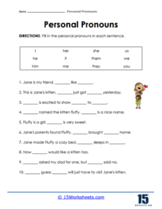 Personal Pronouns Worksheets - 15 Worksheets.com