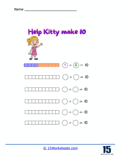 Decade Dash with Kitty Worksheet