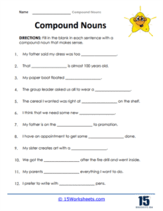 Compound Nouns Worksheets - 15 Worksheets.com
