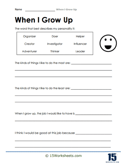 When I Grow Up Worksheets - 15 Worksheets.com