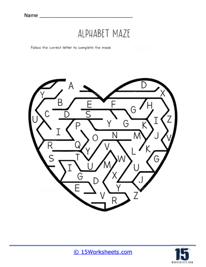 Fractured Heart Maze Worksheet