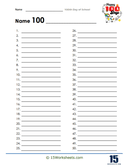 Name 100 Things