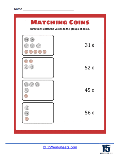 Groups of Coins Worksheet
