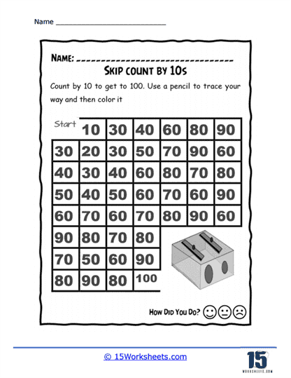 Skip Counting by 2 up to 100 