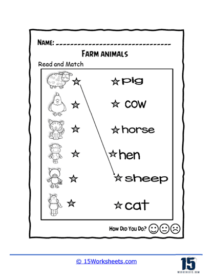 Name to Animal Worksheet