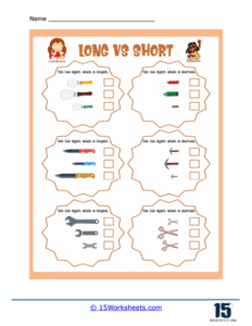 Long vs. Short Worksheets | Measurement - 15 Worksheets.com