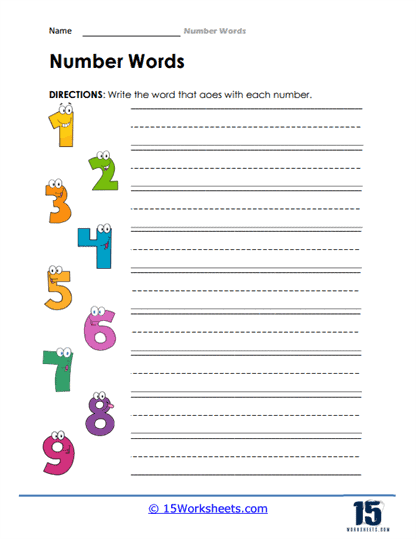 Number Names Worksheets - 15 Worksheets.com