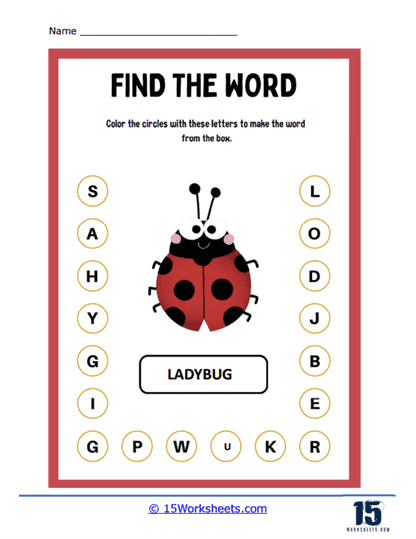 Ladybug Find Worksheet