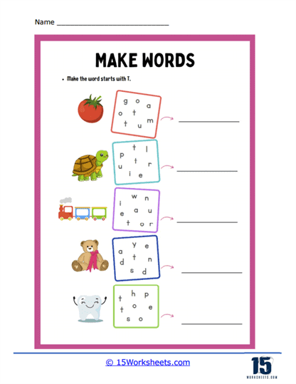 Make Words From Letters Worksheet