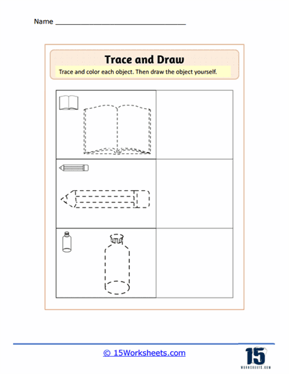Outlines of Classroom Objects Worksheet