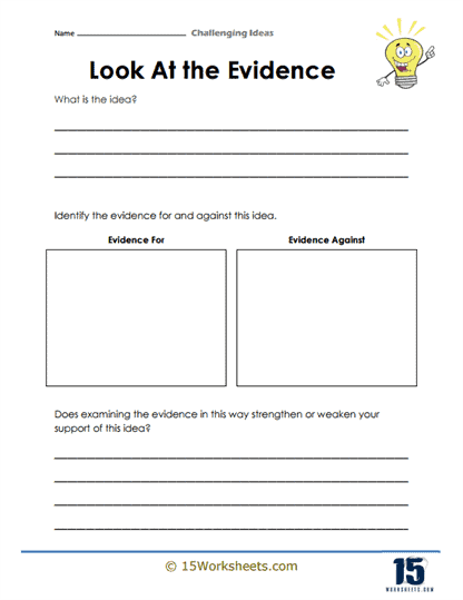 Look At Evidence Worksheet
