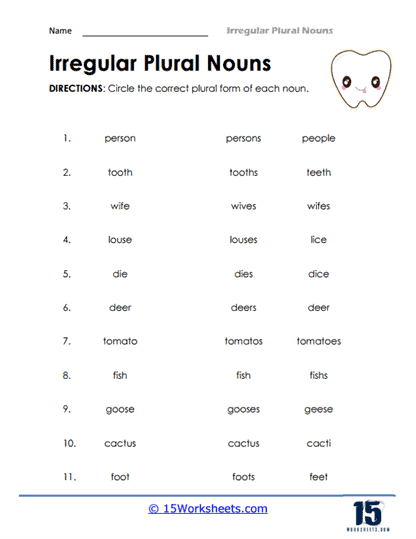 irregular plural nouns