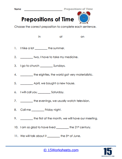 Are You In, On or At? Prepositions that Tell of Time and Place