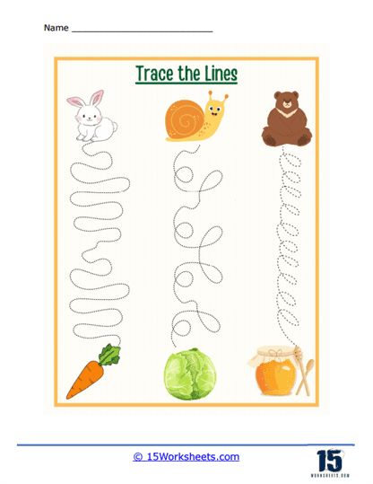 Trace to Lunch Worksheet