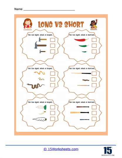 Tall and Short Worksheet by Preschool worksheets