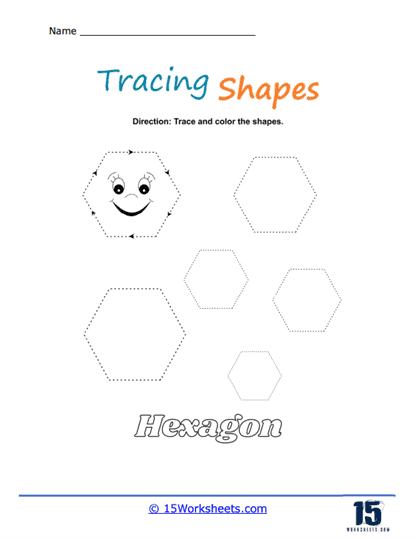 Trace Hexagon Worksheet
