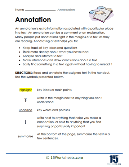 Annotation Worksheets