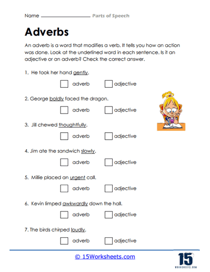 9th grade parts of speech worksheets