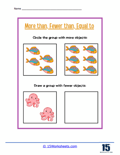 Fish and Octopus Worksheet