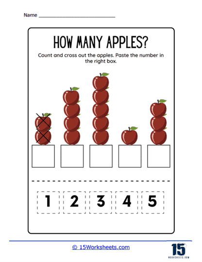 How Many Apples Worksheet