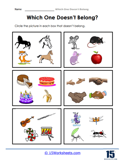 Animals, Eats, and Hands Worksheet
