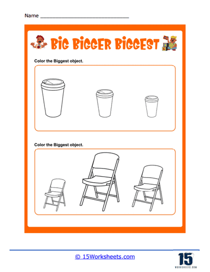 Coffee Cup and Chair Worksheet