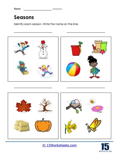 Objects Related to Seasons Worksheet