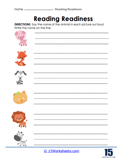 Out loud Animals Worksheet