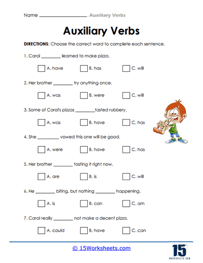 Auxiliary Verbs Worksheets - 15 Worksheets.com