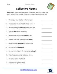 Collective Nouns Worksheets - 15 Worksheets.com