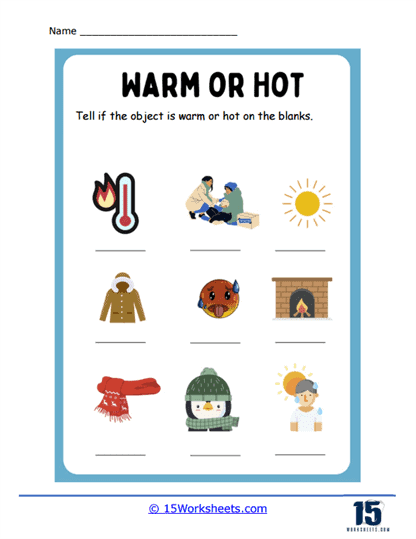 Hot or Cold Worksheets