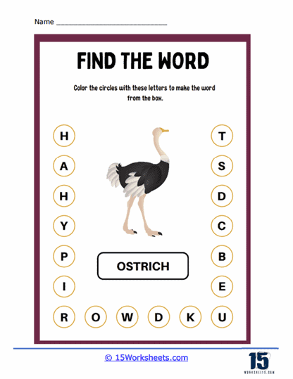Find Ostrich Worksheet